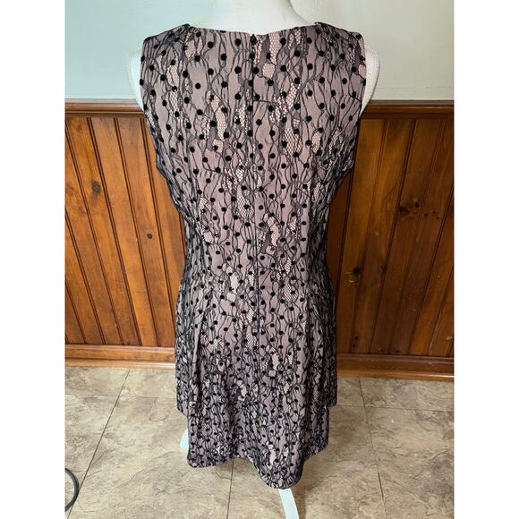 Womens Jason Wu Blush Black Lace Overlay Sleeveless Knee Length Dress Size M - Picture 6 of 12